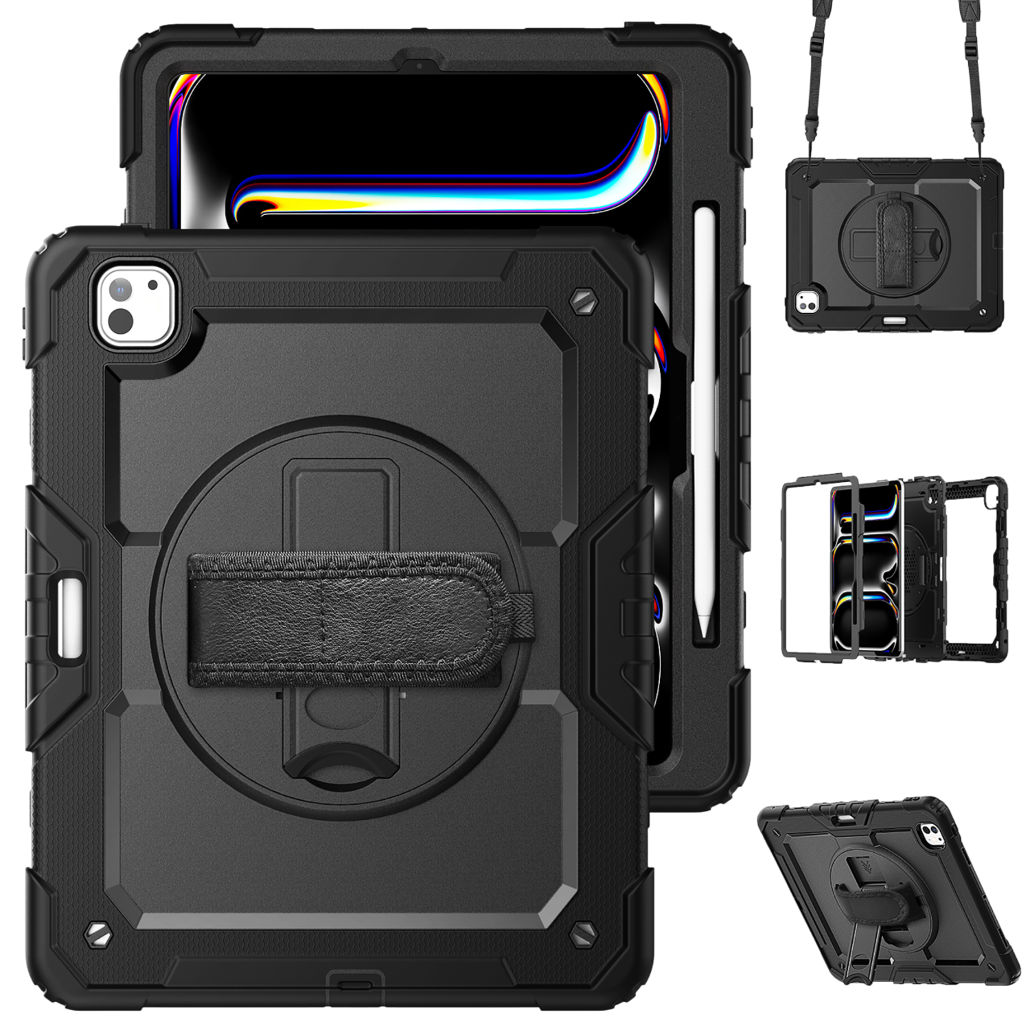 Just in case Just In Case Full Body Shockproof Case Voor Apple Ipad Pro 13" (2024) - Zwart