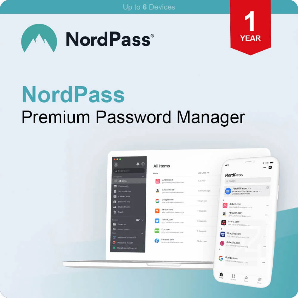 Nordvpn Password Manager Premium Abonement - 1 Jaar Pc