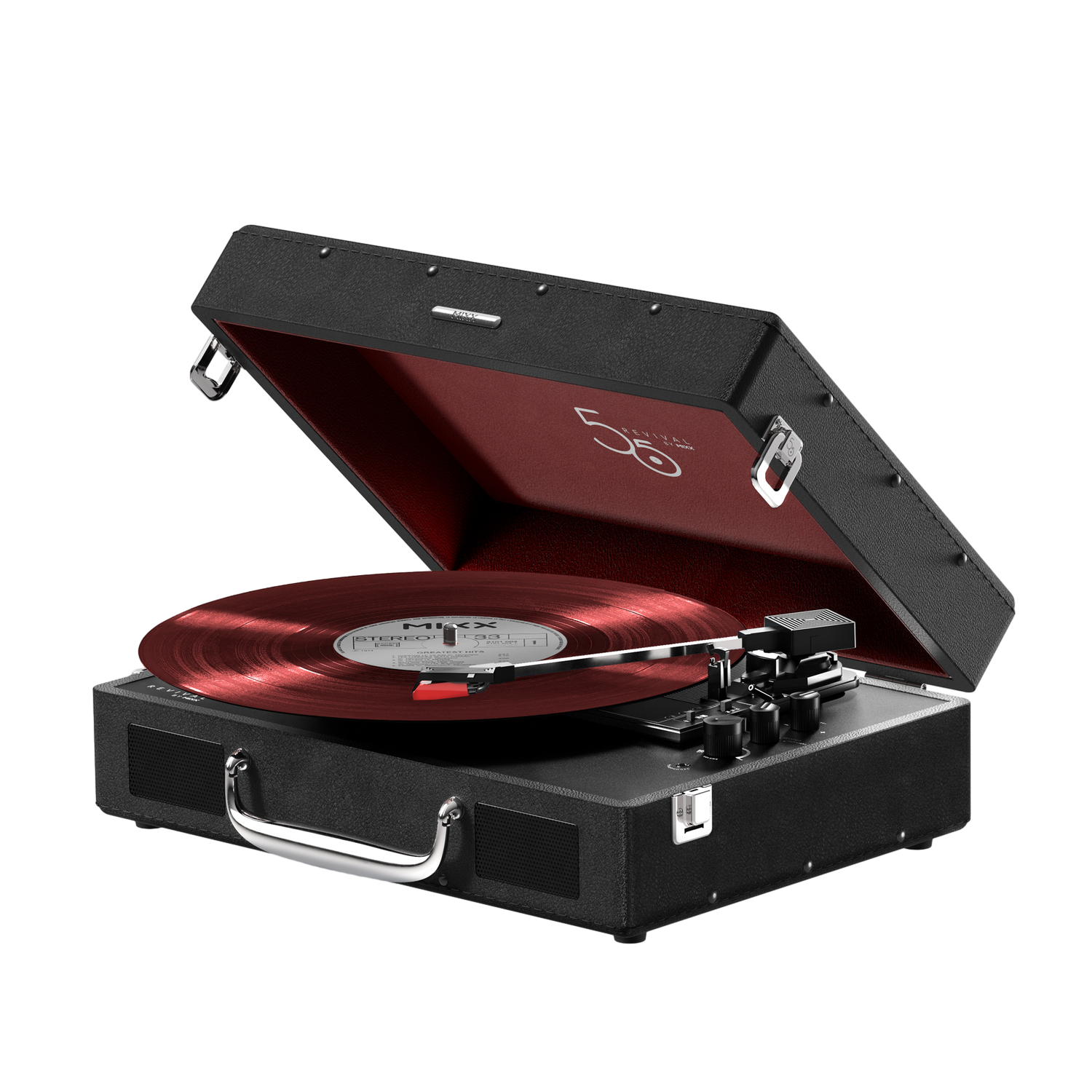 Mixx Revival 55 Stereo Vinyl Record Player Deck Black Platenspeler Zwart