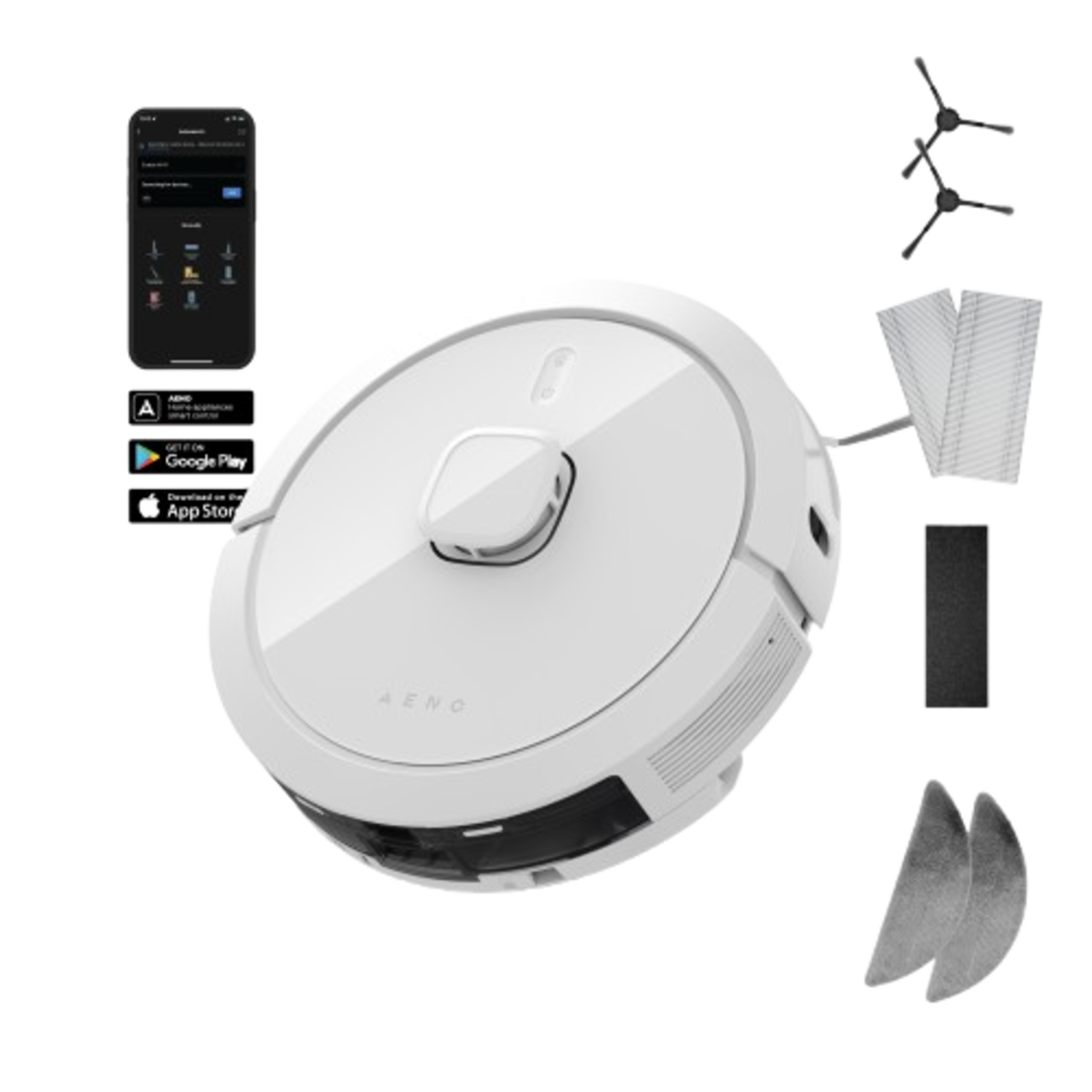 Aeno Arc0008s Robotstofzuiger Met Dweilfunctie Wit