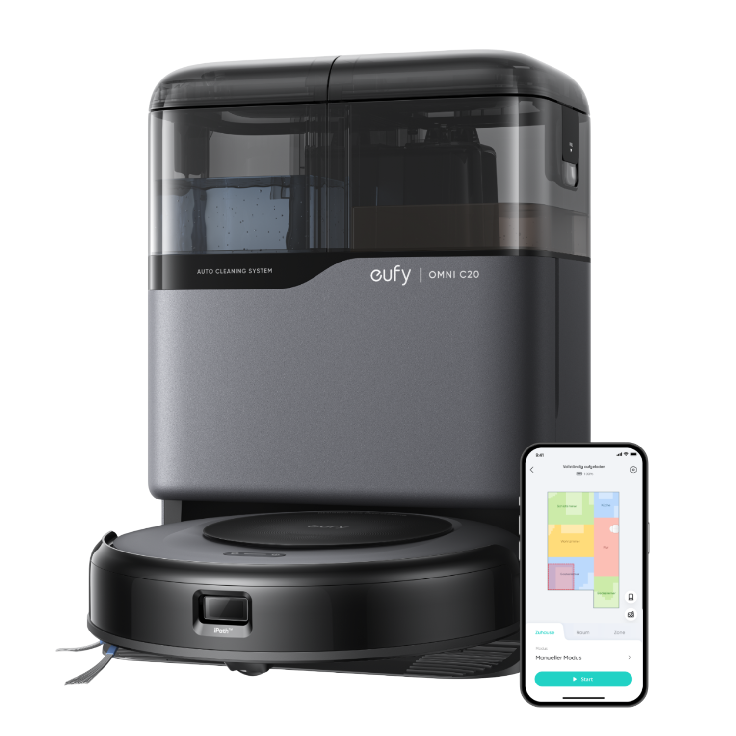 Eufy Robot Vacuum Omni C20 Robotstofzuiger Met Dweilfunctie Zwart