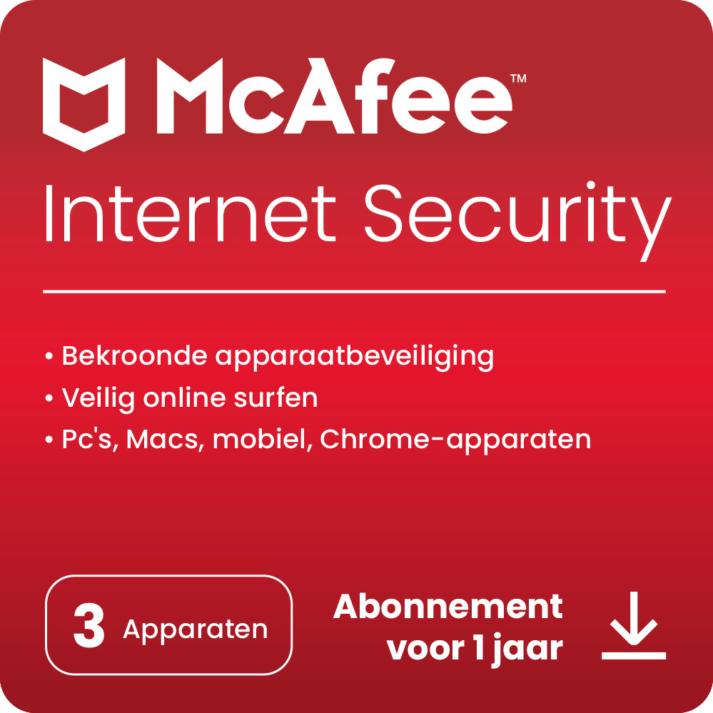 McAfee Mcafee Internet Security 3 Toestellen - 1 Jaar Nederlands
