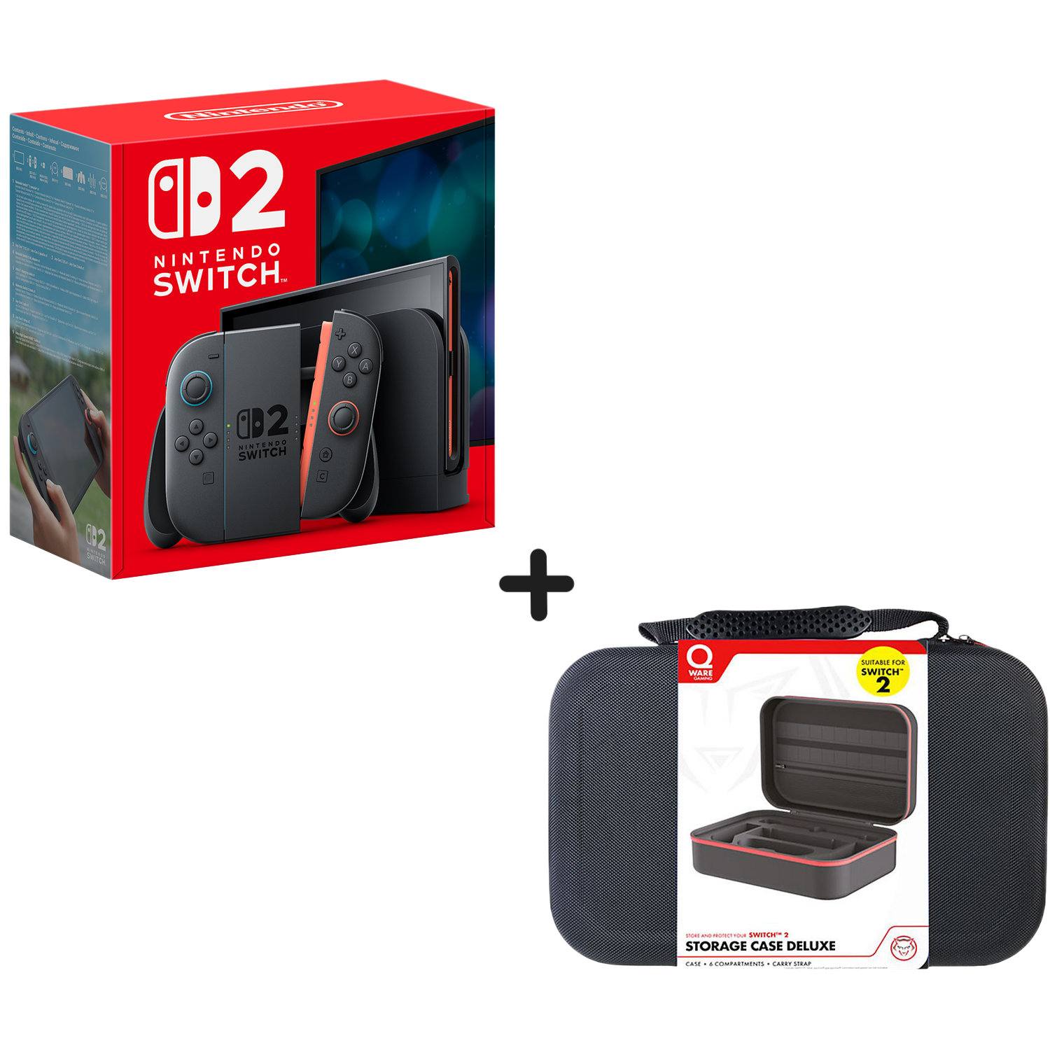 Nintendo Nintendo Switch 2 - Spelconsole + Qware Opbergtas Zwart Bundel 256 Gb