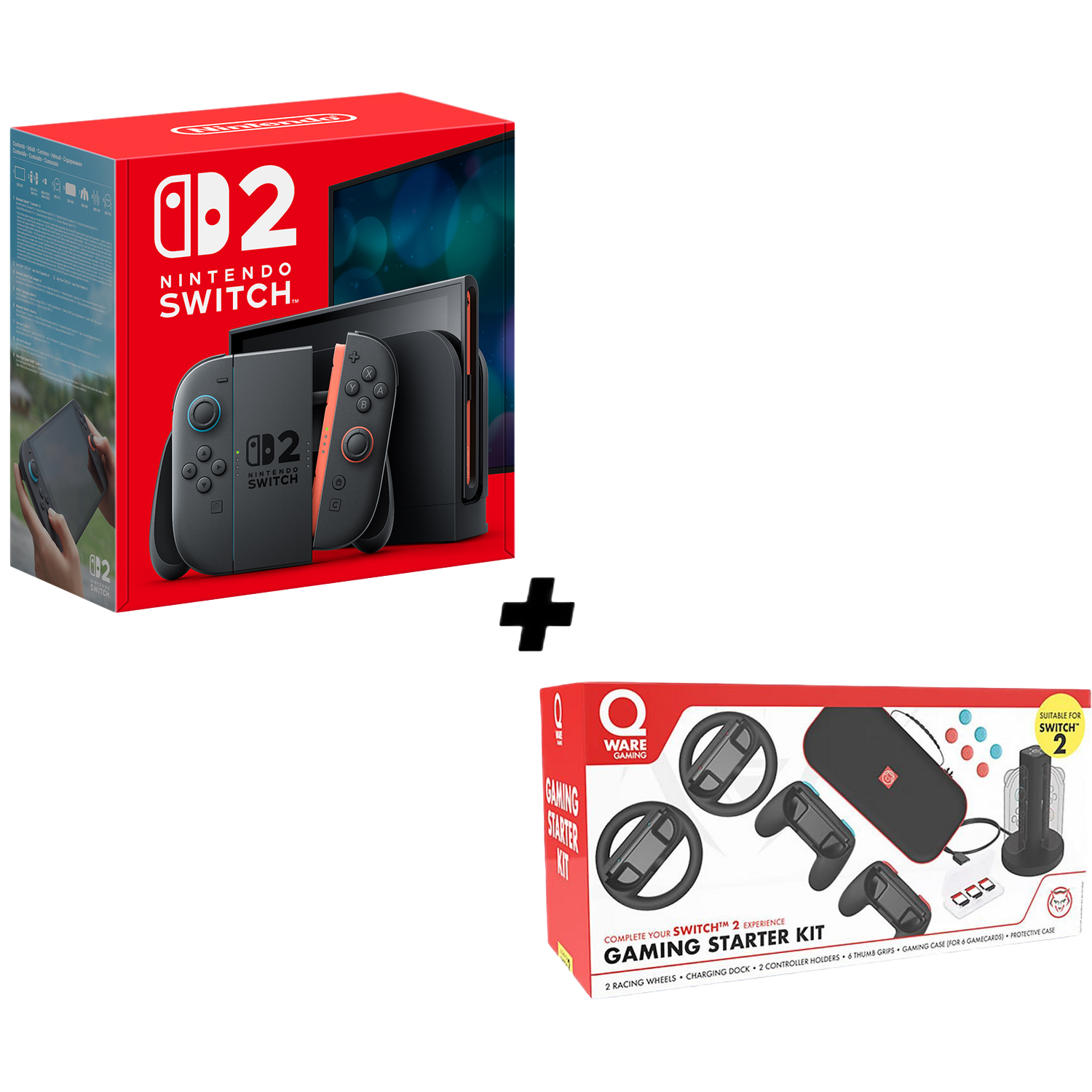 Nintendo Nintendo Switch 2 - Spelconsole + Qware Starter Kit Black Bundel 256 Gb