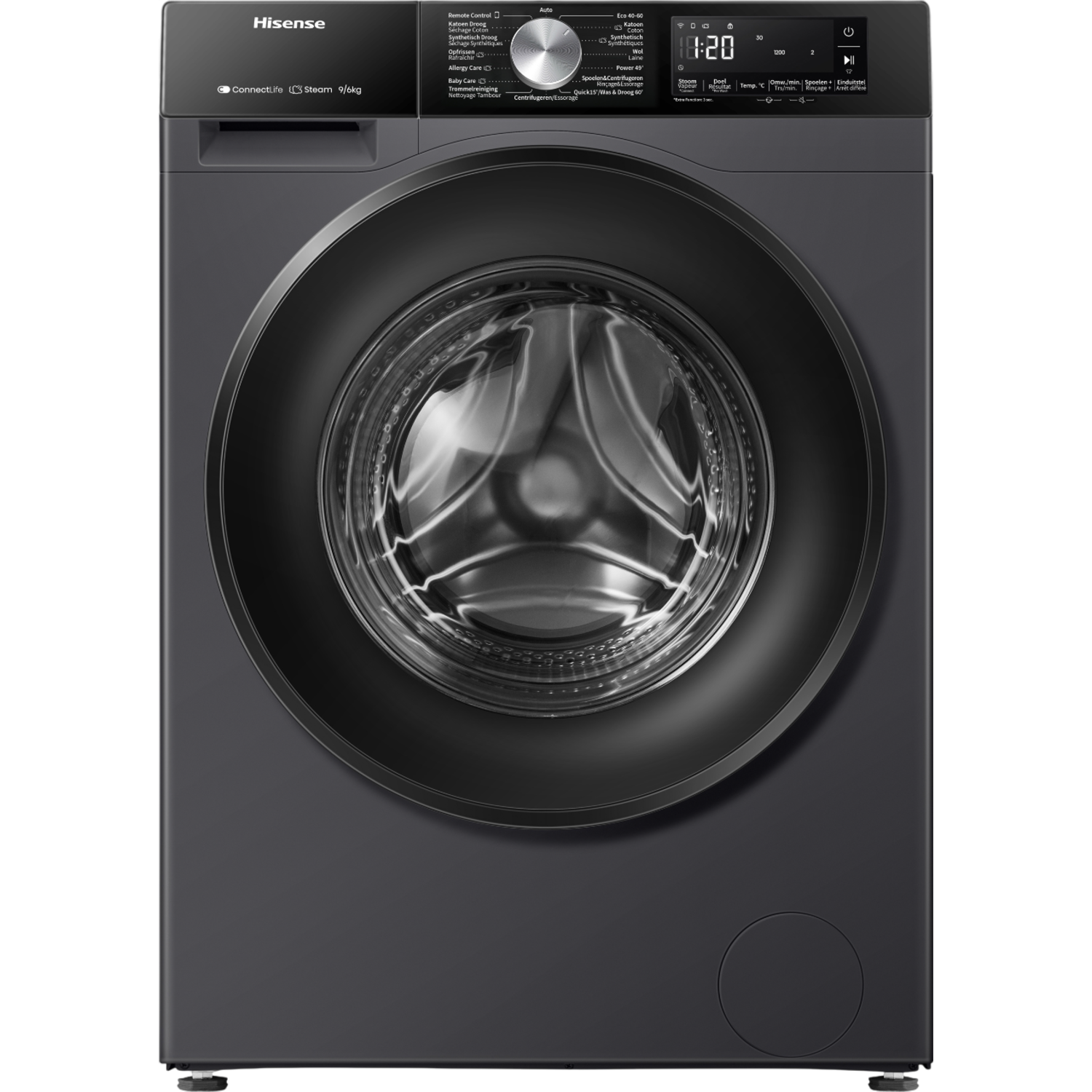Hisense Hisense WD3s9043bb3 - Was-droogcombinatie 9 Kg + 6 1400 Rpm 72 Db - Zwart