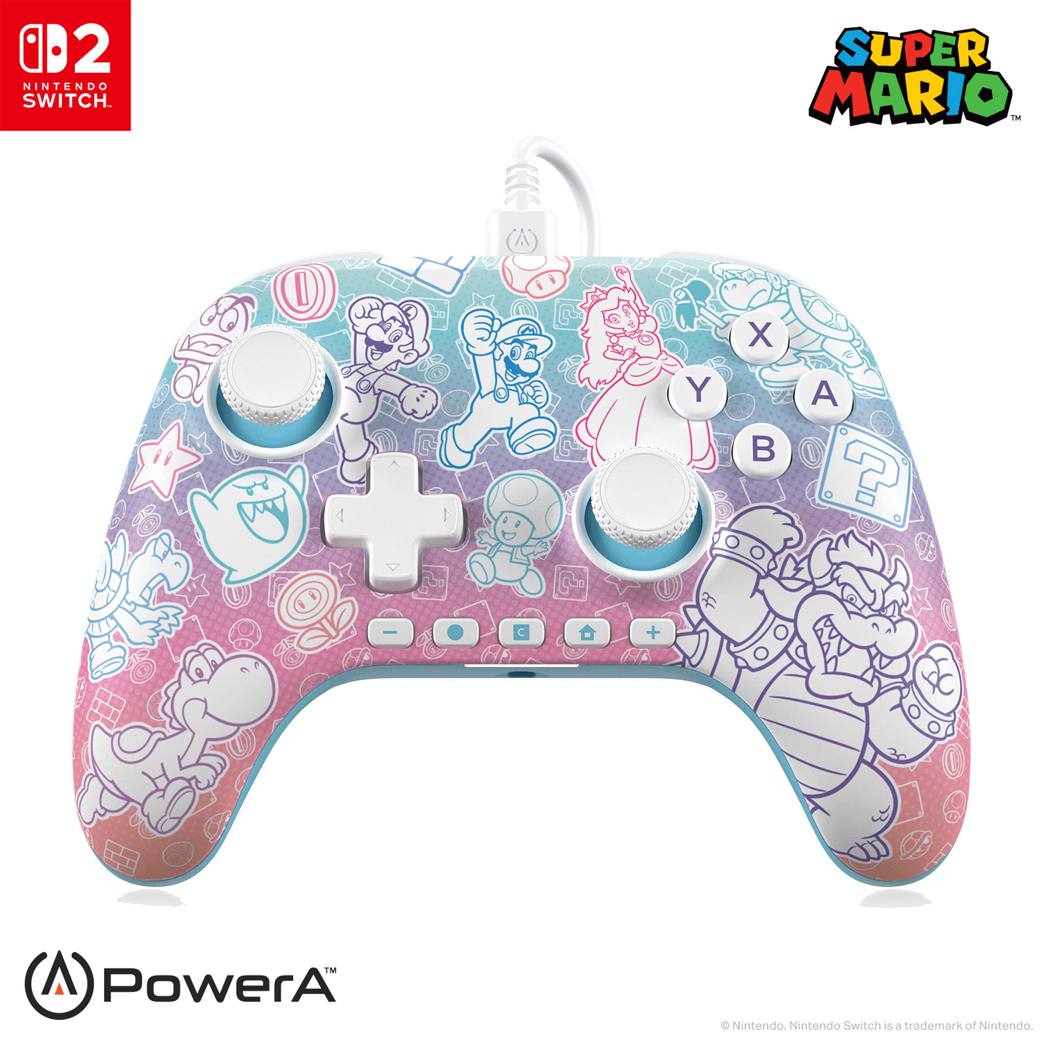 Powera Controller Nsw2- Mushroom Kingdom  Nintendo Switch 2 Zwart