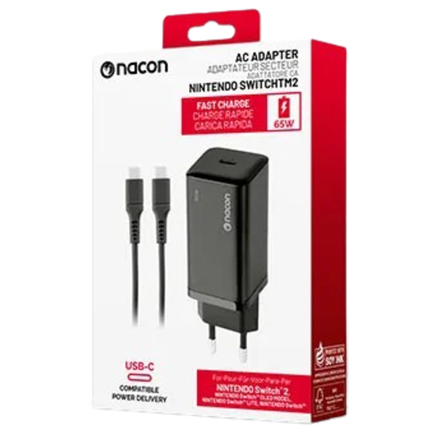 NACON Nacon Switch 2 65w 1.5m Oplader Grijs