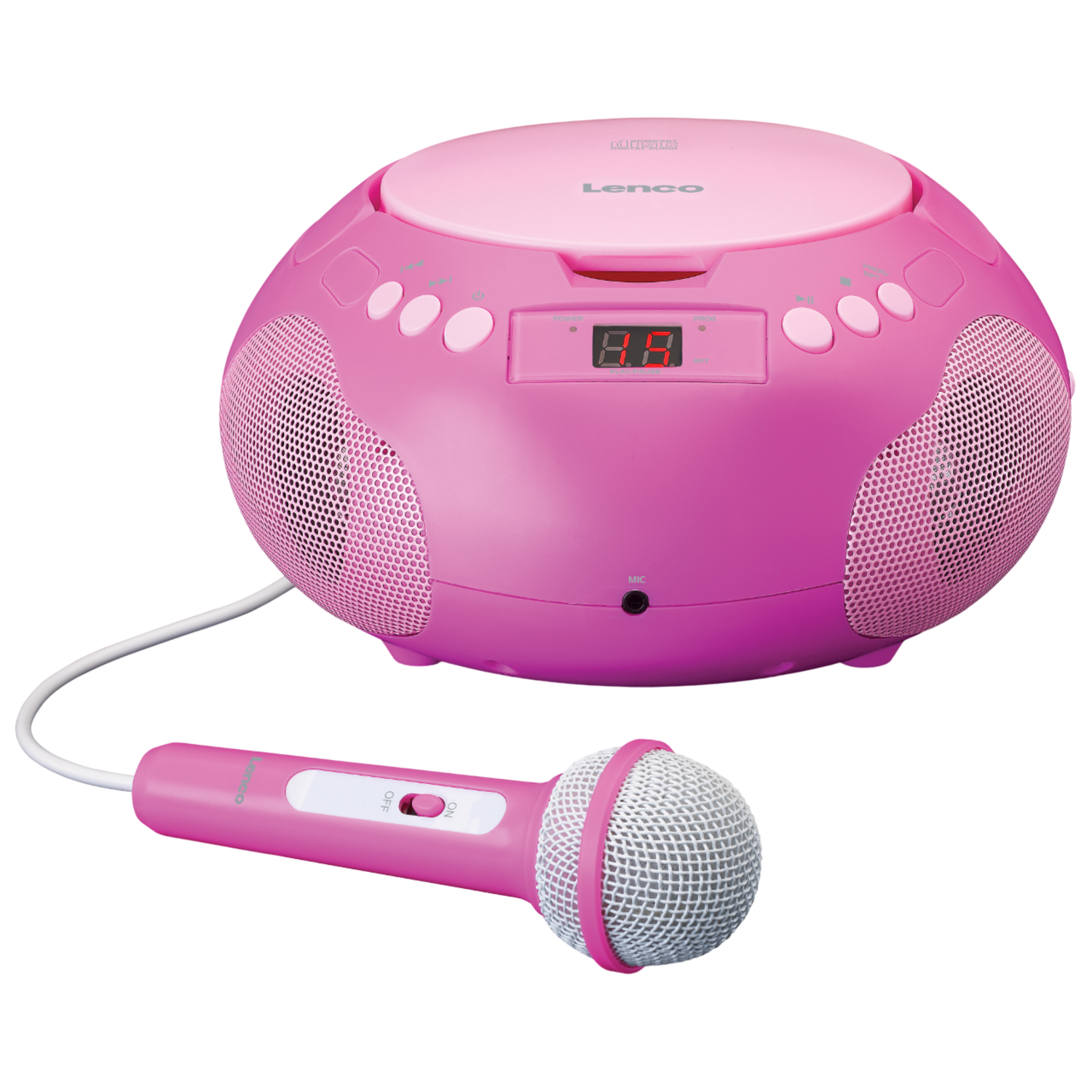 Lenco Lenco Portable Radio Cd Player Bt And Mic Boombox Roze