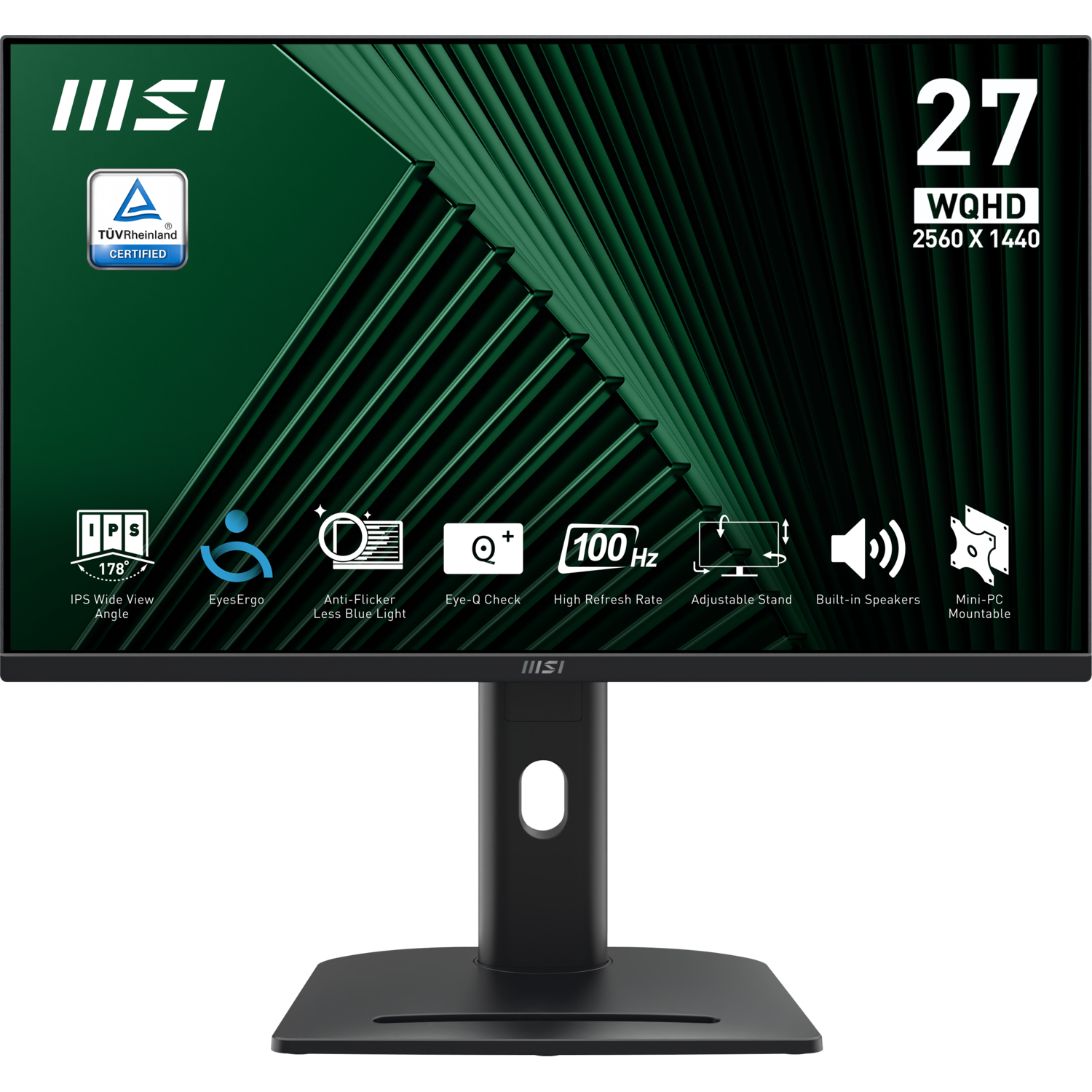 MSI MSI Pro Mp275qpg - 27 Inch 2560 X 1440 (wqhd) Ips-paneel In Hoogte Verstelbaar