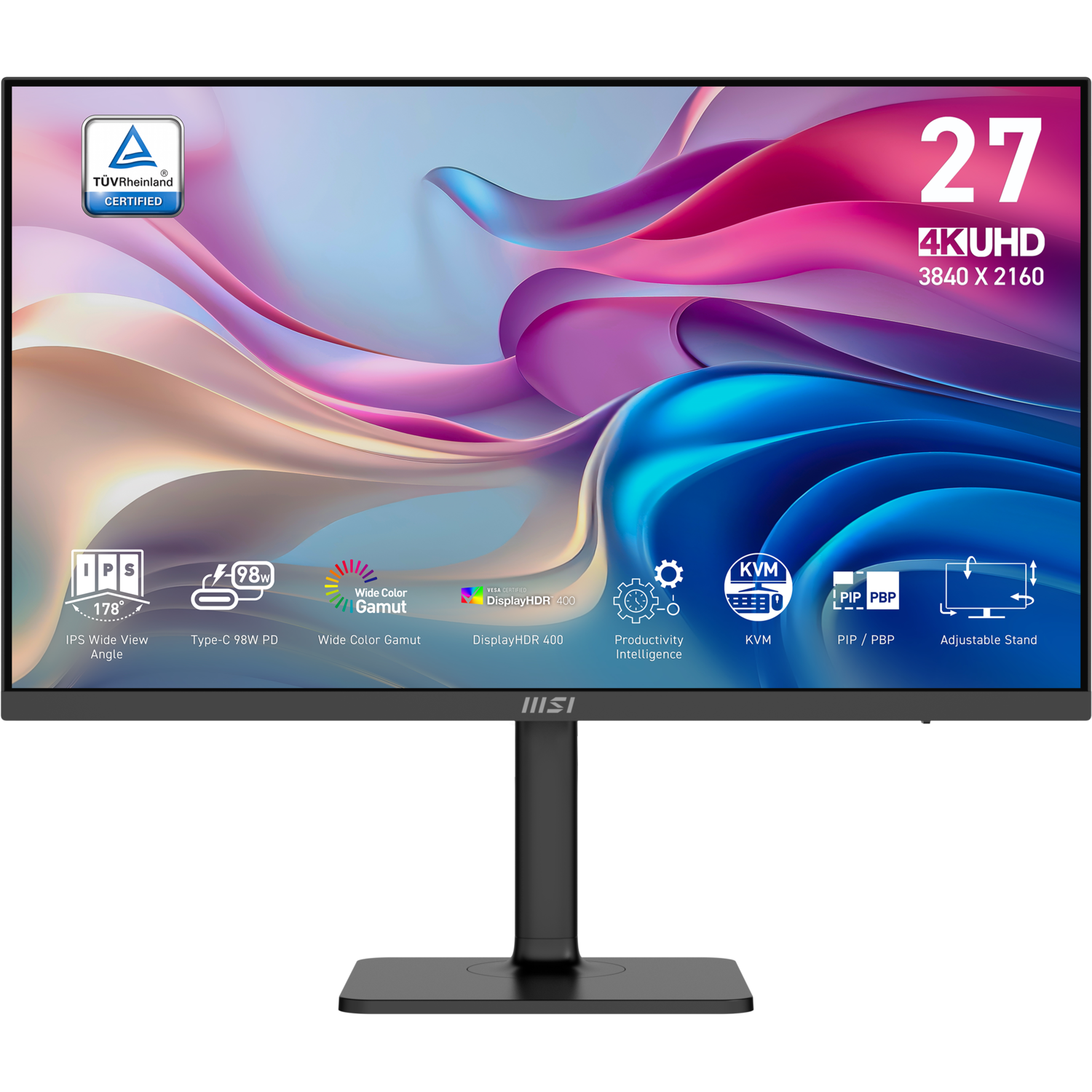 MSI MSI Modern Md272uphg - 27 Inch 3840 X 2160 (ultra Hd 4k) Ips-paneel In Hoogte Verstelbaar