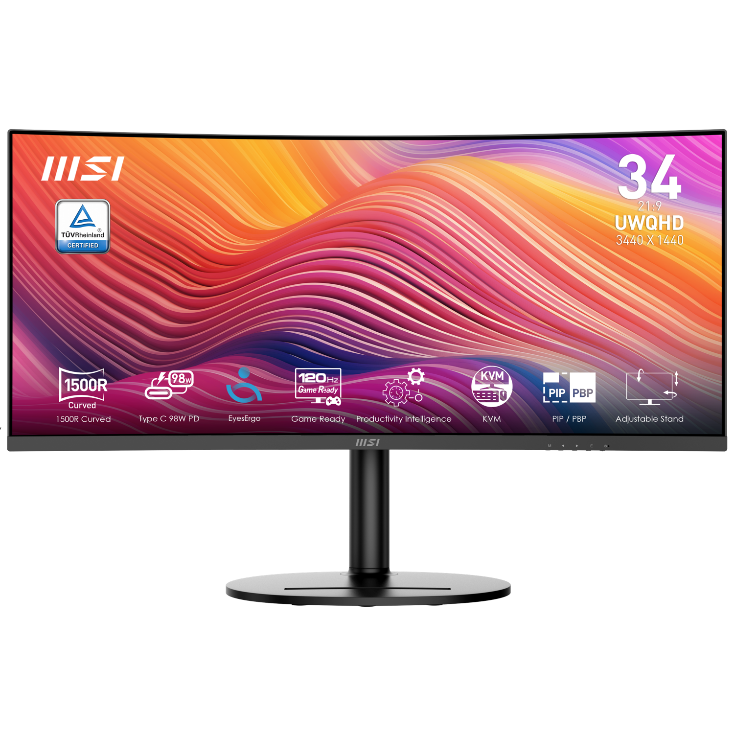 MSI MSI Modern Md342cqp - 34 Inch 3440 X 1440 (uwqhd) Va-paneel In Hoogte Verstelbaar