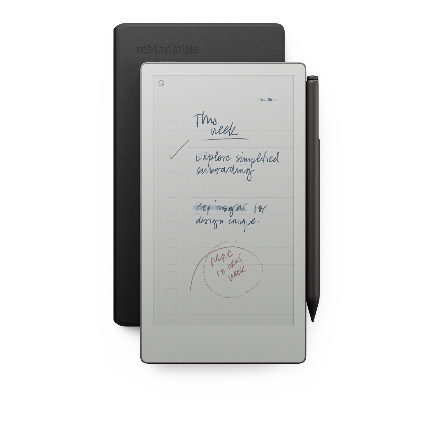 Remarkable Book Folio Premium Leather Black Voor Remarkable Paper Pro Move Beschermhoes