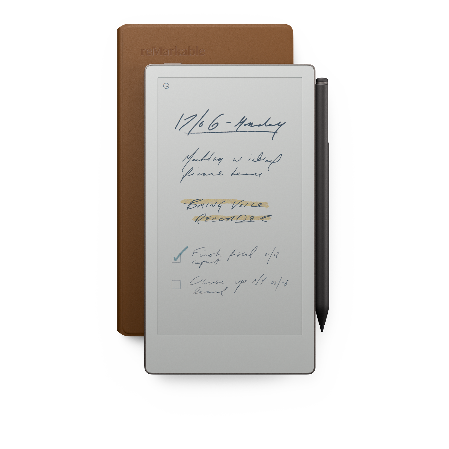 Remarkable Book Folio Premium Leather Brown Voor Remarkable Paper Pro Move Beschermhoes