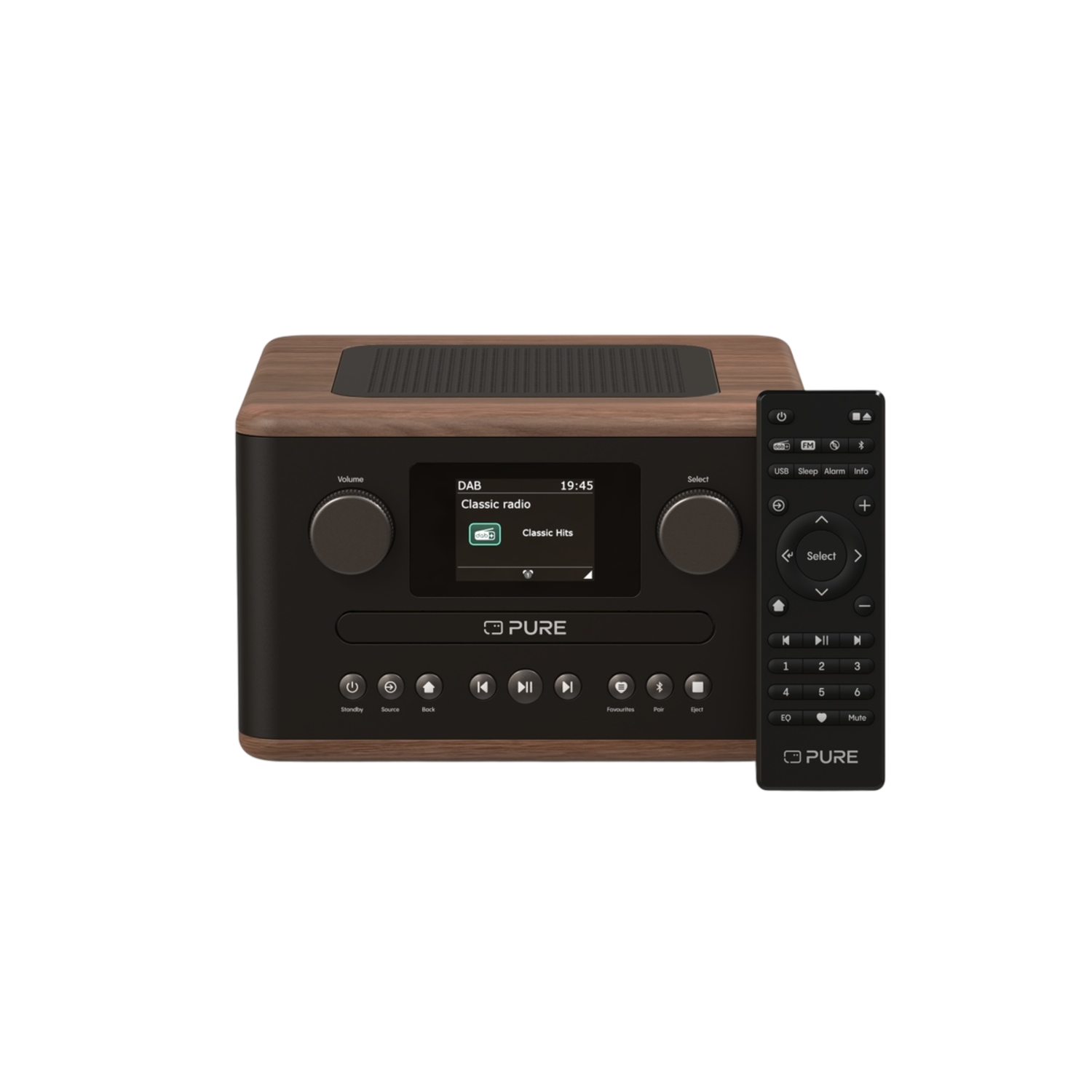 Pure Pure Classic C-d4 Stereo Set Bruin/ Walnoten