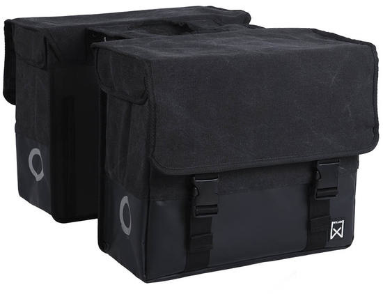 Willex Dubbele fietstas Canvas Tas Plus 30L Zwart/Matzwart