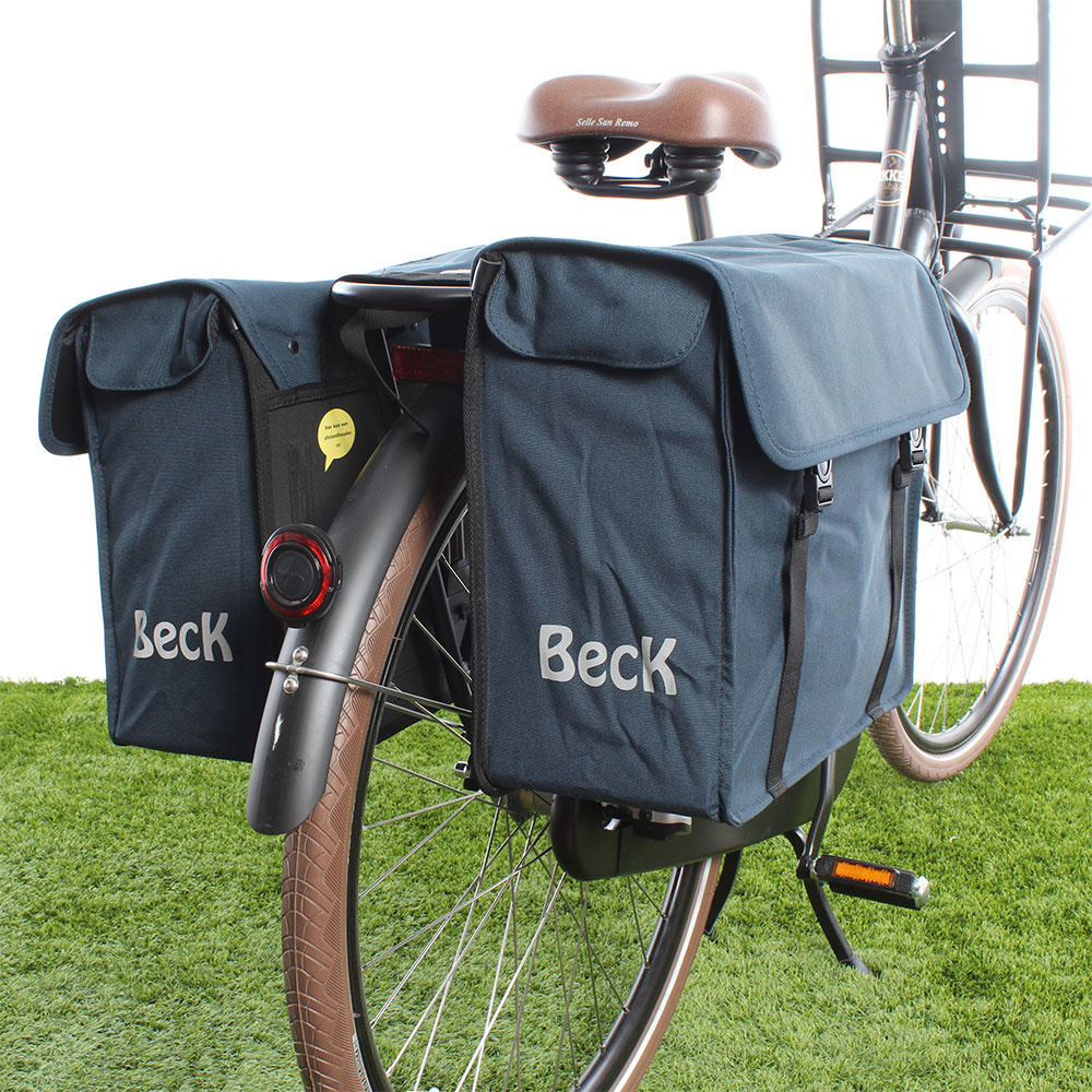Beck Dubbele fietstas Canvas Small 30L Blauw