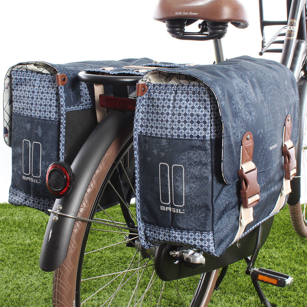 Basil Bohème Dubbele Fietstas Indigo Blue