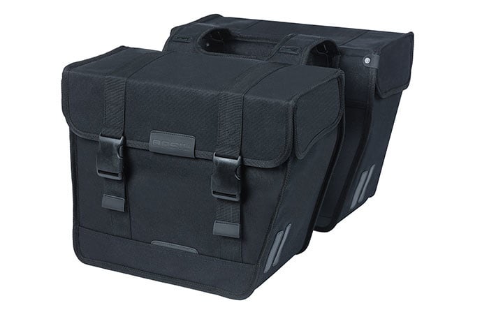 Basil Dubbele Fietstas Kavan Eco Classic Rounded 46L Zwart