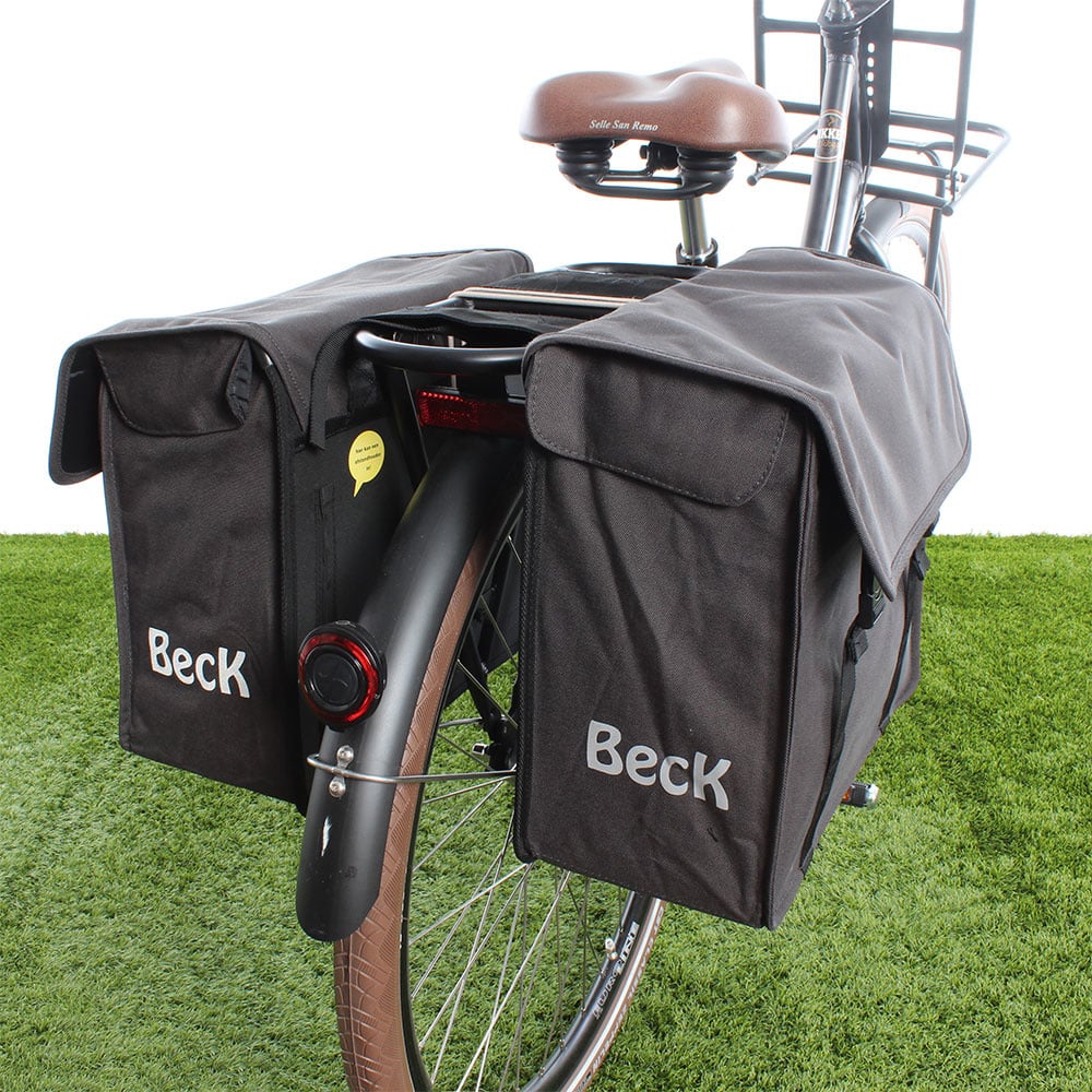 Beck Dubbele fietstas Canvas Small 30L Grijs