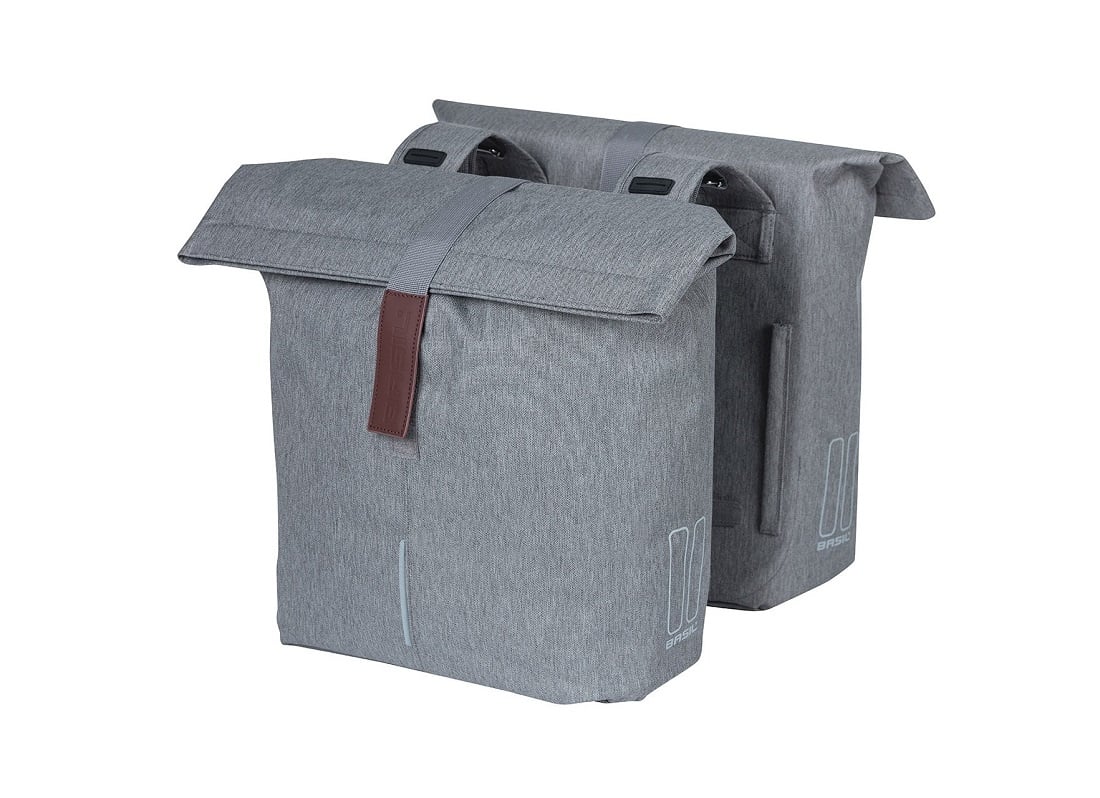 Basil Dubbele fietstas City Grey Melee 32L - Grijs