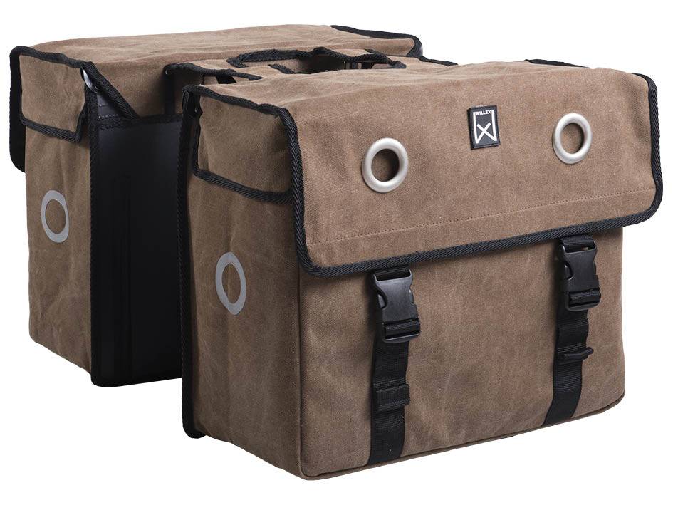 Willex Dubbele fietstas Canvas Tas 52L Bruin