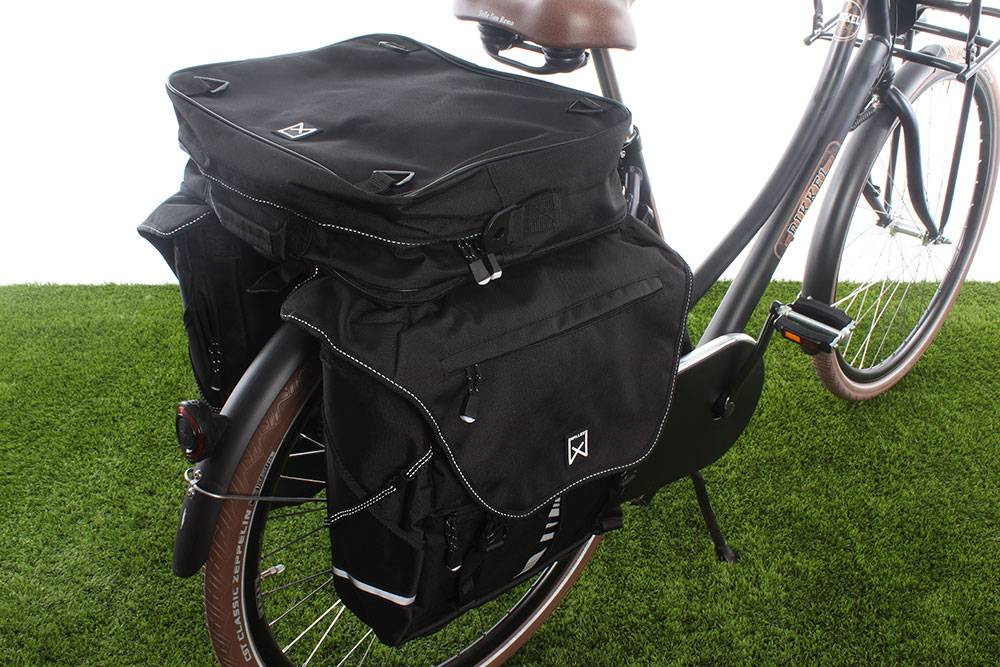 Willex Dubbele fietstas Bagagetas XL 1200 Bovenvak Zwart