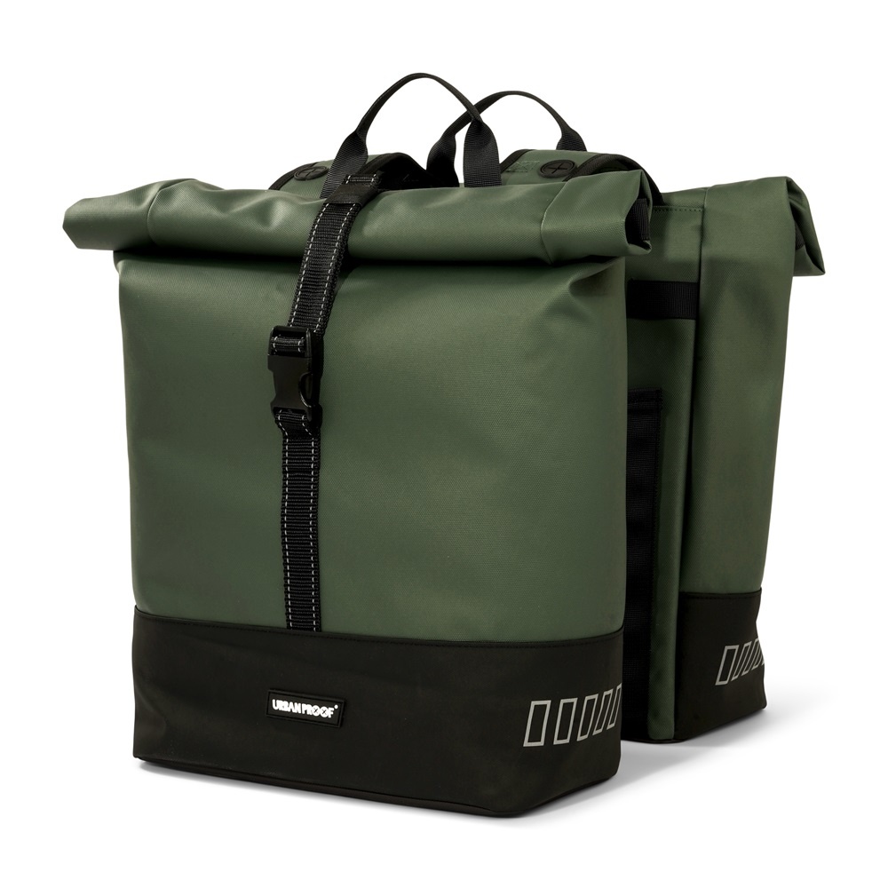 URBAN PROOF Dubbele fietstas Rolltop Recycled 38L Groen