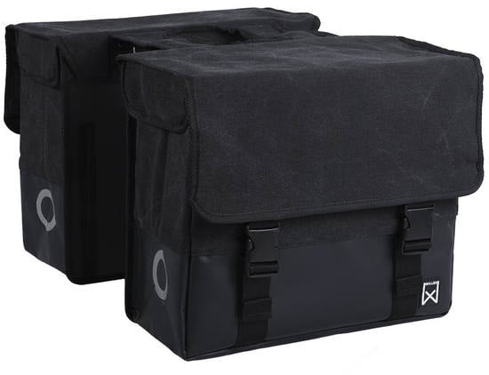 Willex Dubbele fietstas Canvas Tas Plus 40L Zwart/Matzwart