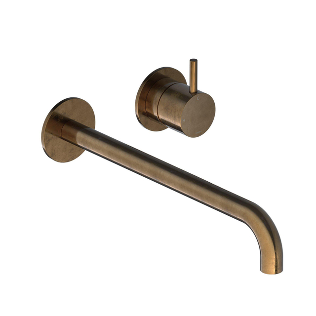 Hotbath Hotbath Cobber afbouwdeel inbouw wastafelmengkraan en 25 cm uitloop verouderd messing CB005EXT25AB