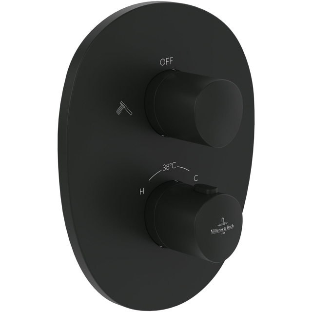 Villeroy & Boch Villeroy & Boch Antao Inbouwthermostaat met tweeweg stopkraan - mat zwart TVS111002000K5