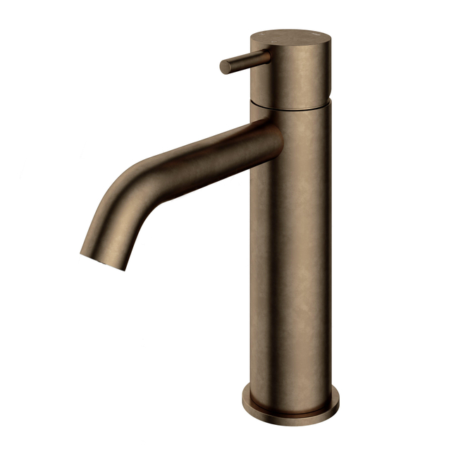 Hotbath Hotbath Cobber middelhoge wastafelkraan met gebogen uitloop zonder waste verouderd messing CB003MCAB
