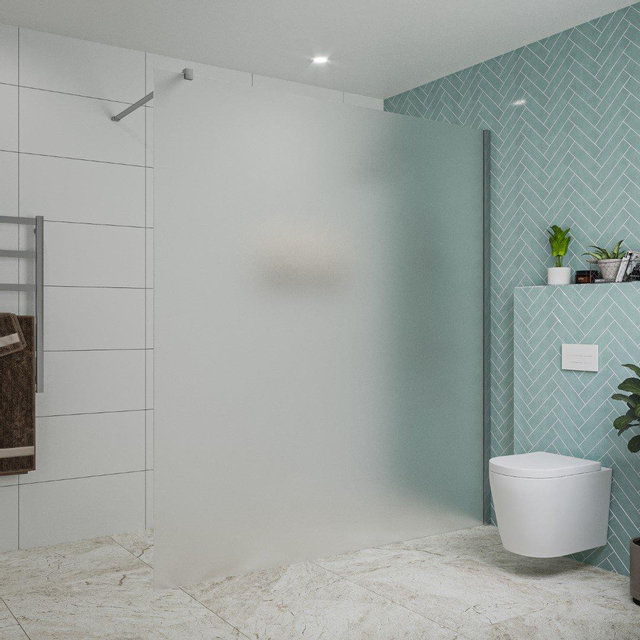 Fortifura Galeria inloopdouche - 180x200cm - mat glas - wandarm - chroom SW797933/SW797904