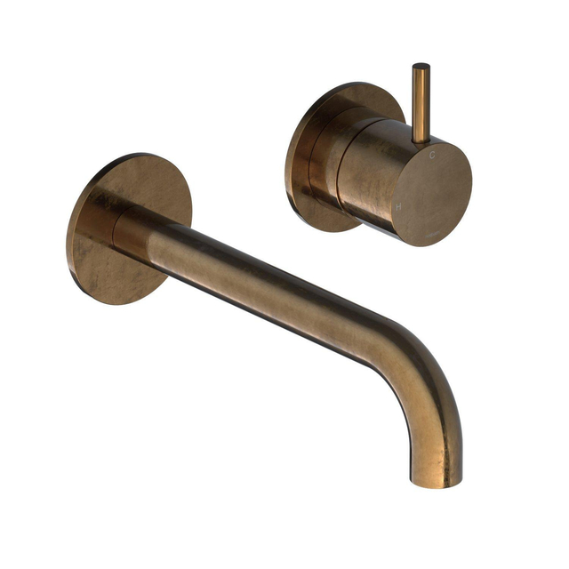 Hotbath Hotbath Cobber afbouwdeel inbouw wastafelmengkraan met 18 cm uitloop verouderd messing CB005EXT18AB