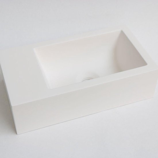 INK Contra Fontein - 40x22x12cm - wasbak rechts - 0 kraangaten - polystone wit mat 3201250