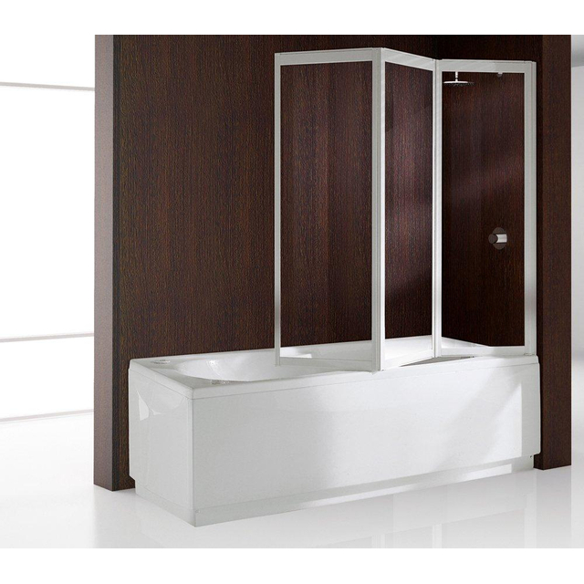 Novellini Novellini Aurora badklapwand 3 delig 138x138cm wit profiel en helder glas aurora93v-1a