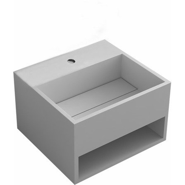 NEMO Nemo Stock Java Style kubus handwasbakje met plank 330 x 330 mm mineraalcomposiet wit mat WD3835