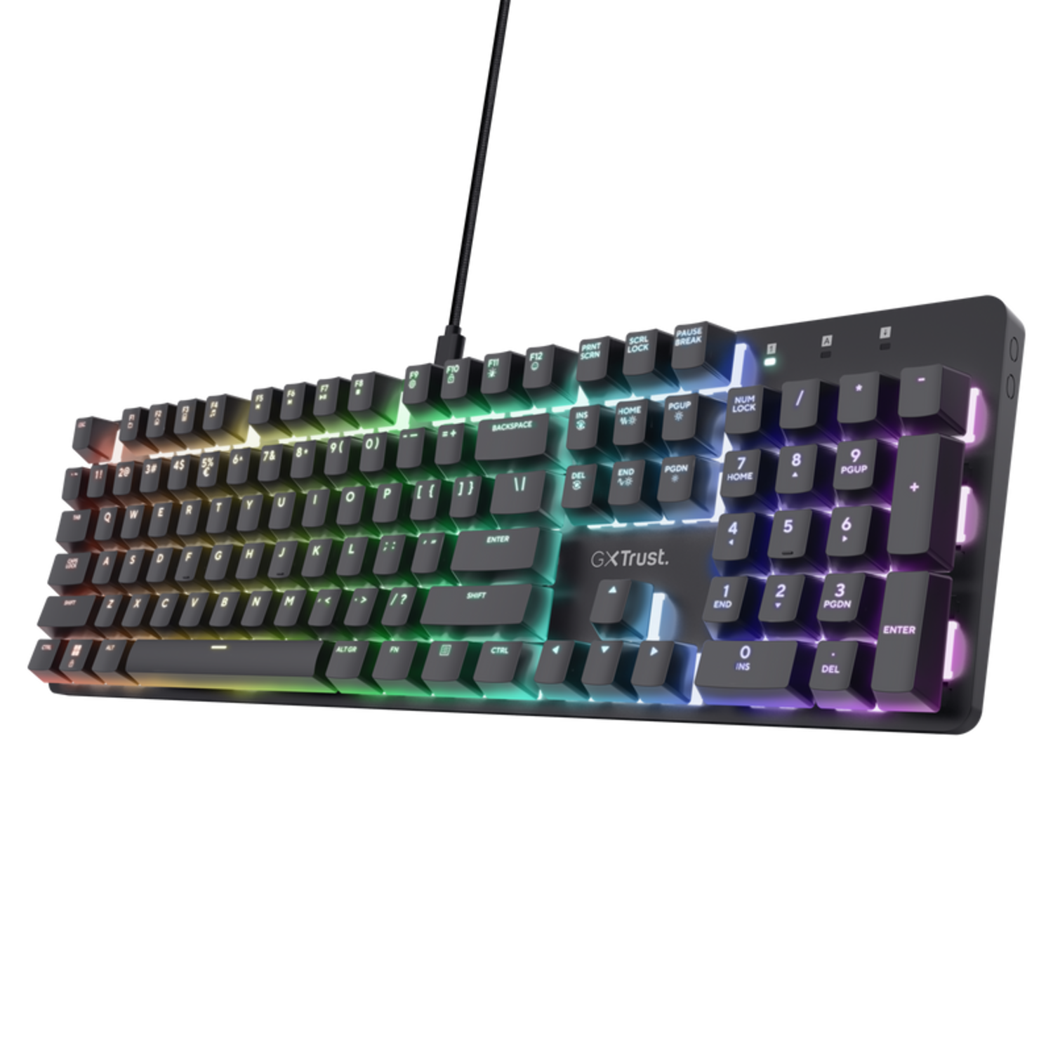 Trust Trust Gxt871 Zora - Mechanisch Gaming Toetsenbord Full Rgb Qwerty Us Bedraad Gamingtoetsenbord Zwart