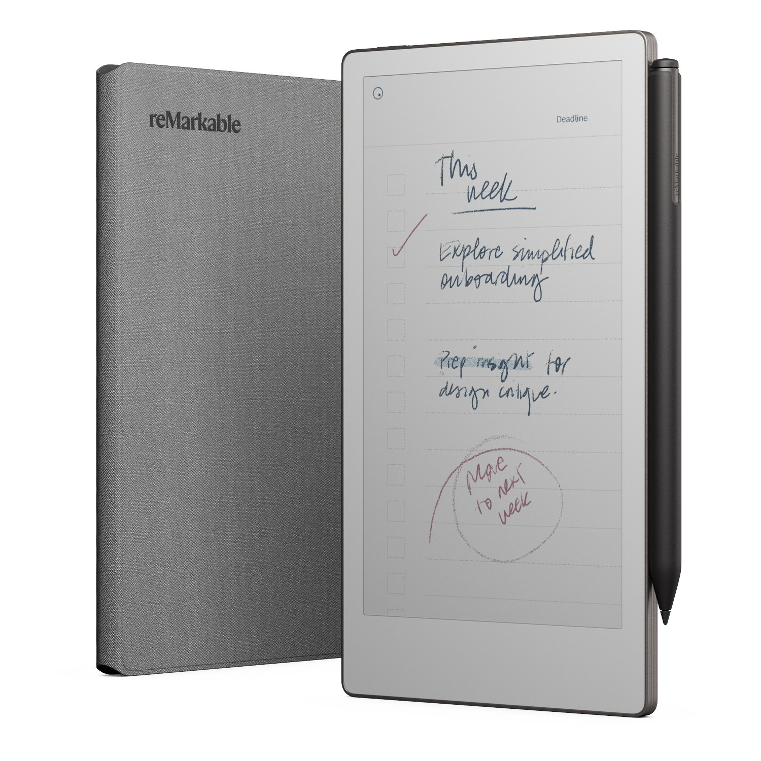 Remarkable Book Folio Polymer Weave Grijs Voor Remarkable Paper Pro Move Beschermhoes