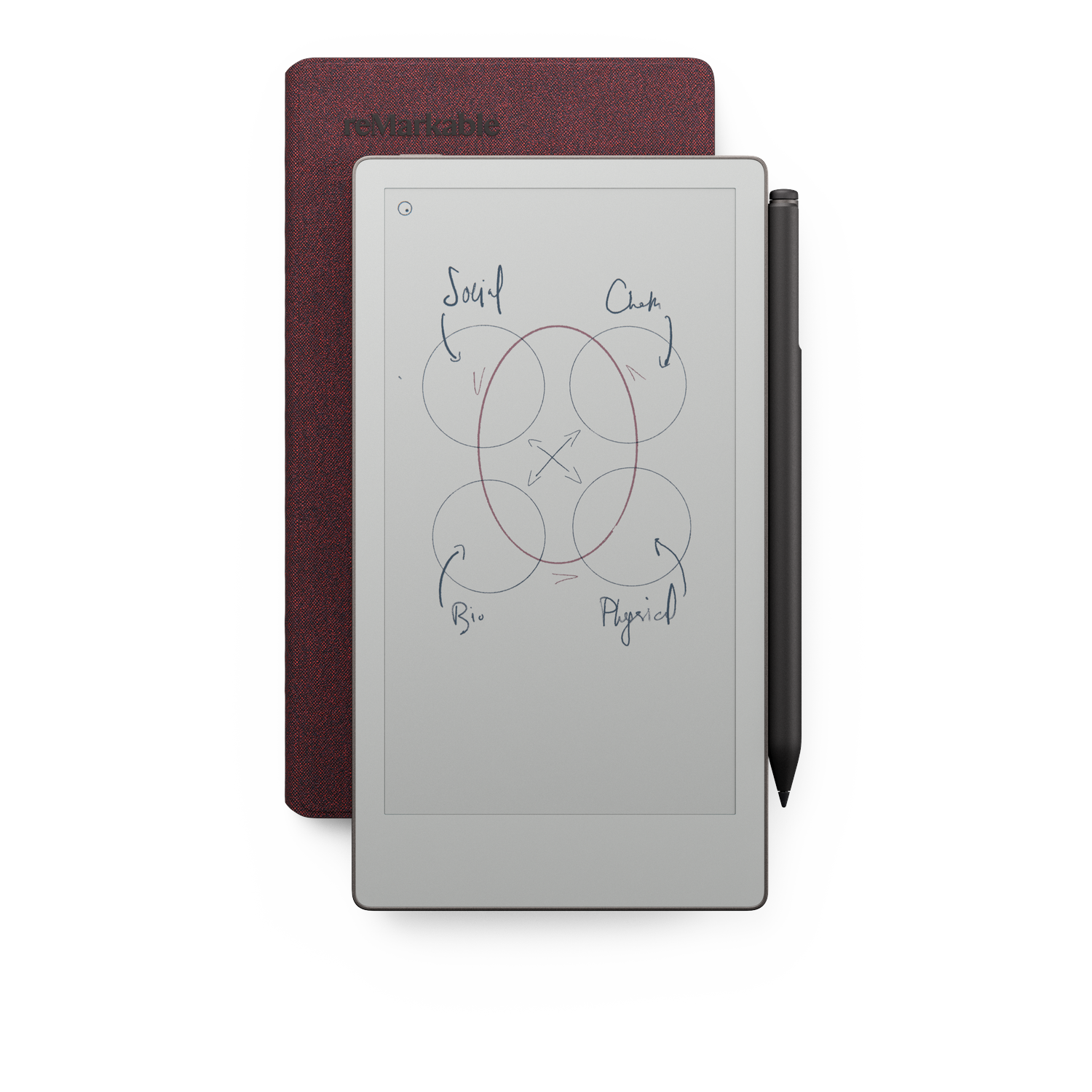 Remarkable Book Folio Mosaic Weave Burgundy Voor Remarkable Paper Pro Move Beschermhoes