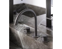 Hotbath Cobber inbouw wastafelmengkraan - 1 functie - 2 knoppen - geborsteld koper PVD CB033BCP