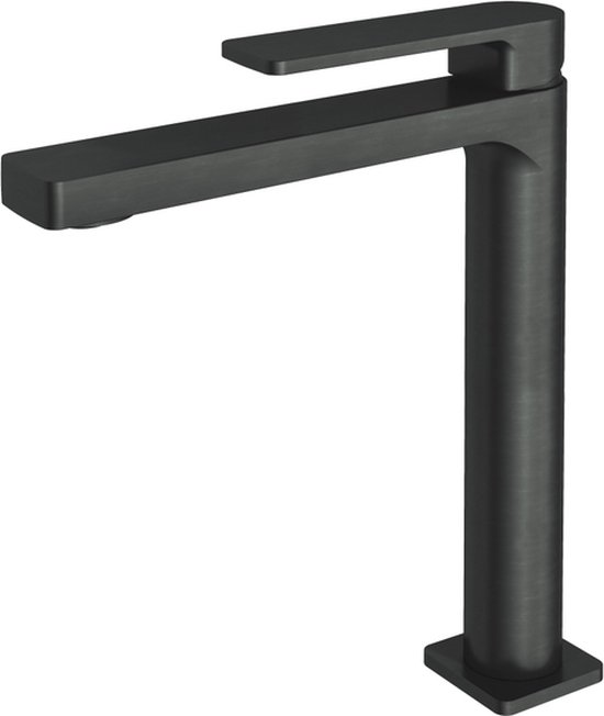 Hotbath Gal Verhoogde wastafelmengkraan zonder waste Geborsteld Gunmetal PVD GL003HBGP