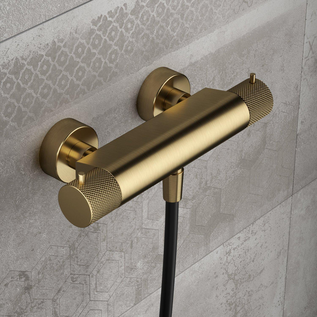 Hotbath Hotbath Cobber X thermostatische douchemengkraan geborsteld messing pvd CX008BBP