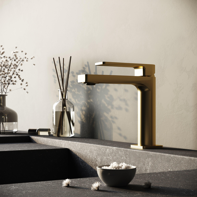 Hotbath Hotbath Gal Wastafelmengkraan zonder waste Geborsteld messing PVD GL003BBP