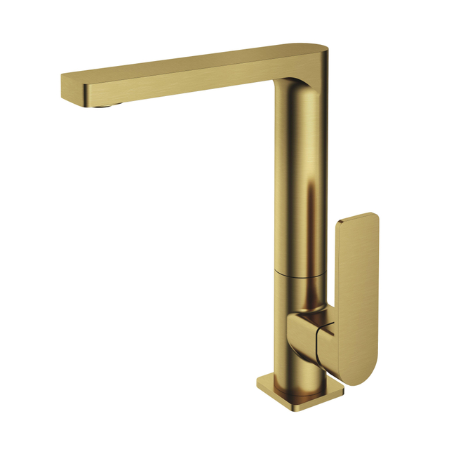 Hotbath Hotbath Gal Wastafelmengkraan Draaibare uitloop Geborsteld messing PVD GL004BBP