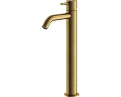 Hotbath Archie Wastafelmengkraan zonder waste Hoog BBP Geborsteld Messing PVD AR003HBBP