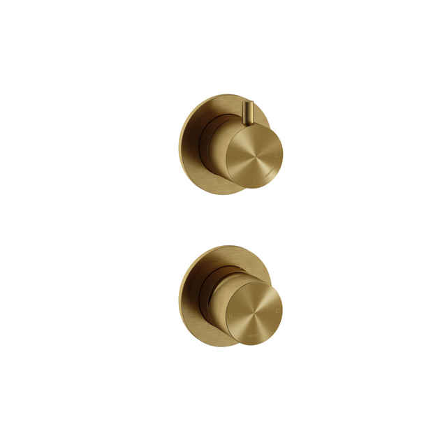 Hotbath Hotbath Archie Inbouw mengkraan met 2-weg omstel BBP Geborsteld Messing PVD AR029BBP