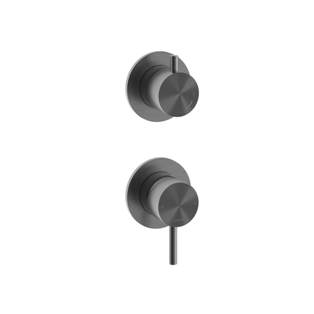 Hotbath Hotbath Archie Inbouw mengkraan met 2-weg omstel BGP Geborsteld Gunmetal PVD AR029BGP