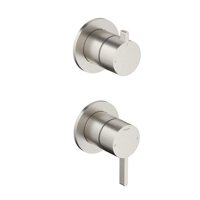 Hotbath Hotbath Ace Afbouwdeel - mengkraan - 2-weg omstel - Geborsteld Nikkel AC129EXTGN