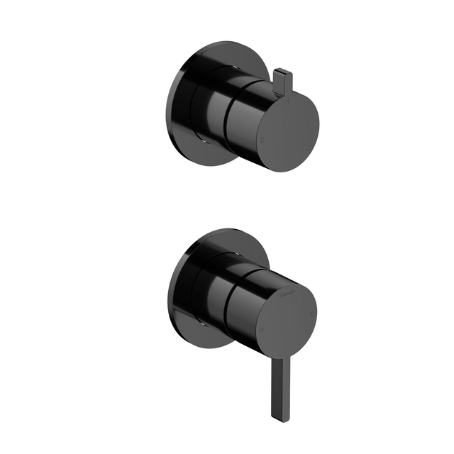 Hotbath Hotbath Ace Afbouwdeel - mengkraan - 2-weg omstel - Gepolijst Zwart PVD AC129EXTPBP