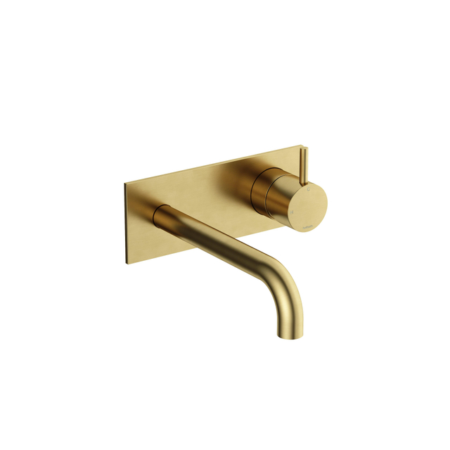 Hotbath Hotbath Cobber Afbouwdeel - voor wastafelkraan - 18cm uitloop - Geborsteld Messing PVD CB106EXT18BBP